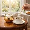Wide-mouth Kitchen Condiment Pots with Soup Spoon Condiment Container Spice Jar  Dining Table