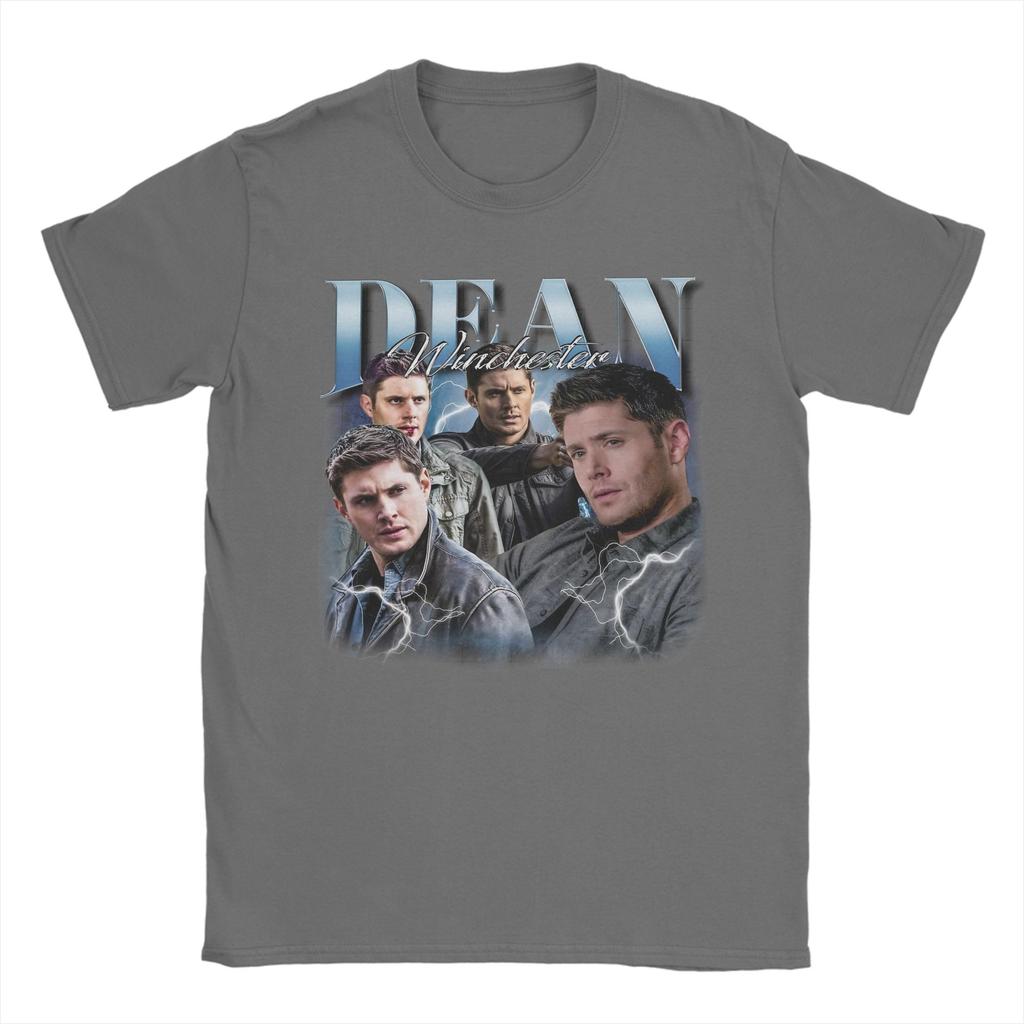 Новинка Винтаж Dean Winchester Сверхъестественное Футболки для Мужчин Хлопковые Футболки с Коротким Рукавом Идея для Подарка Одежда