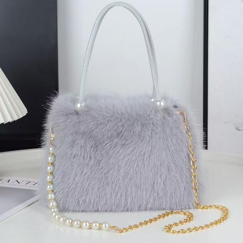 Жемчужная пушистая сумка - 2025 трендовая весенне-летняя женская сумка через плечо