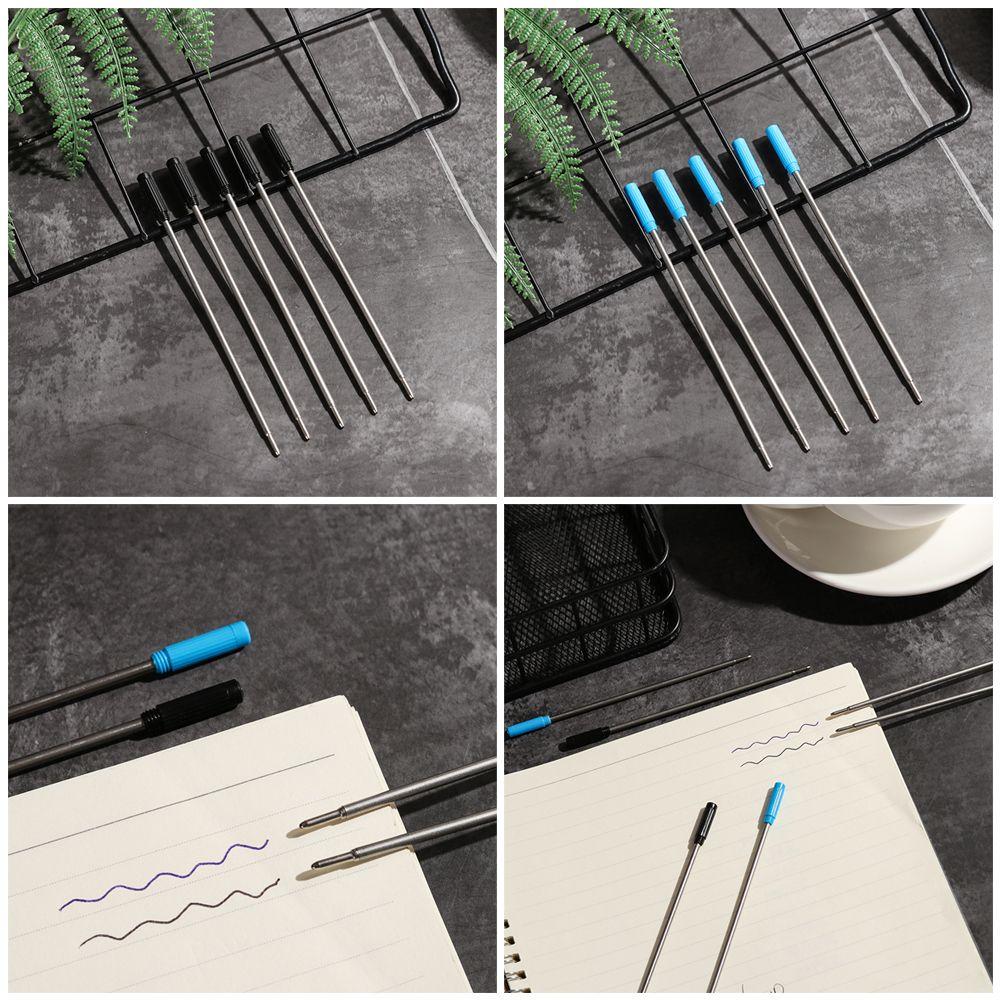 5 pcs/lot School Signature Writing Tool Ballpoint Pen Refills Metal Blue/Black Ink Medium Nib Core
