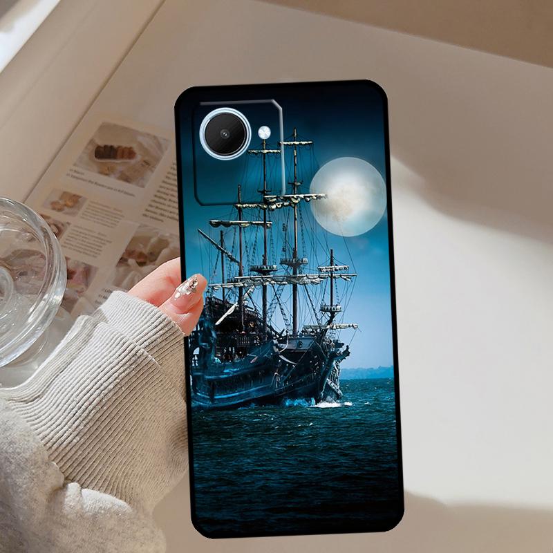 Sailing Ship Pirate Ship For Realme 14 10 11 12 13 Pro Plus GT 7 Pro 6 5 GT 6T C67 C61 C55 C53 C51 C21Y C25S C75 Case