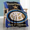 Inter Milan Customize Your Name Blanket Multi-purpose Customizable Blanket Comfortable Versatile for Picnics Couch Seaside Bedding All-Season Use