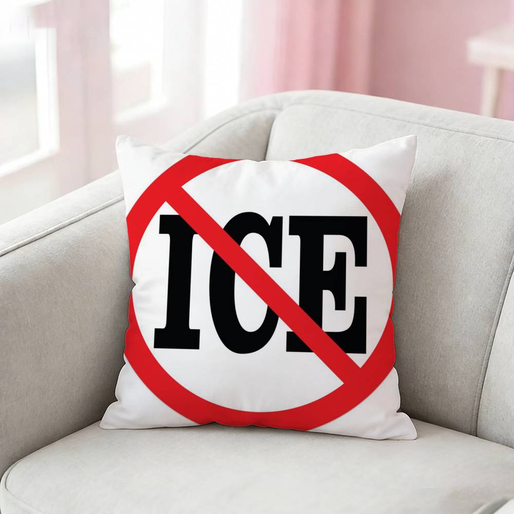 ICE OUT ABOLISH ICE Pillow Case for Sofa Living Room Home office Decor Protective Cover