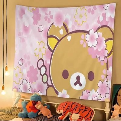 Популярный Милый R Rilakkuma Персонаж Мультфильм Гобелен Искусство Научная Фантастика Комната Домашний Декор Искусство Домашний Декор