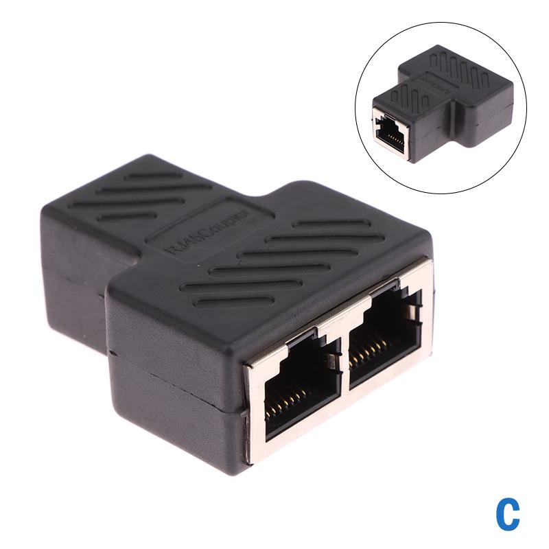 Rj45 Connector 1 To 2 Way Lan Ethernet Cable Network Splitter Coupler Rj45 Cat5/Cate6 Interface Extender Adapter