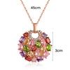 Женское блестящее разноцветное ожерелье с подвеской из циркона, разноцветные цветы, розовое золото, ювелирные изделия, аксессуары