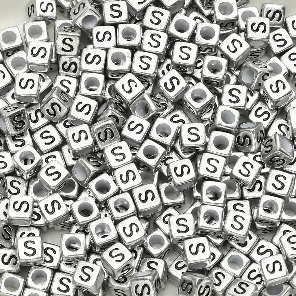Acrylic English Letter Cube Beads For DIY Necklace Bracelet Earrings Jewelry Making Craft Accessories