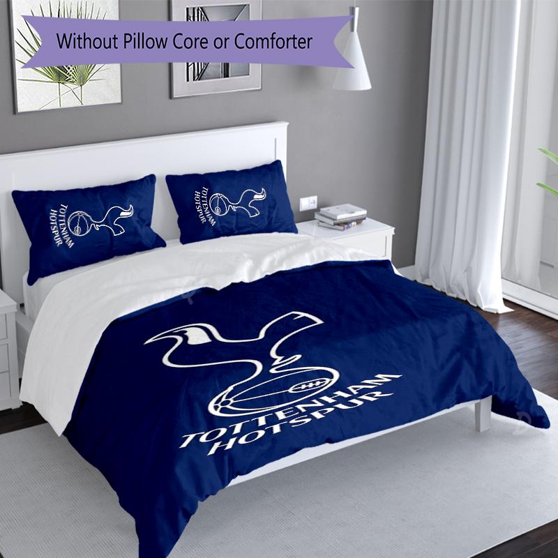 3pcs Tottenham Hotspur F.C Duvet Cover Set, Includes 1 Duvet Cover and 2 Pillowcases,Skin-Friendly&Comfortable Fabric,Suitable Bedding Sets