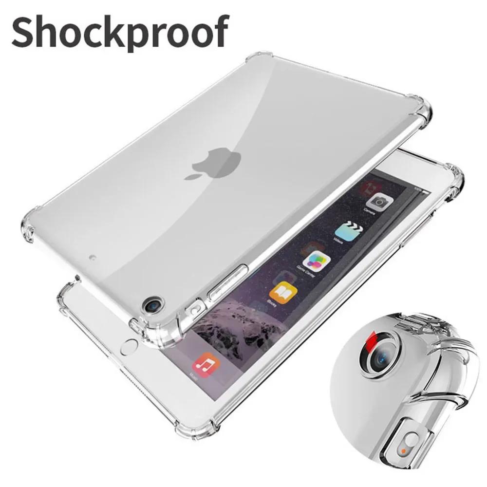 Противоударный силиконовый чехол для Apple iPad 9,7 10,2 10,9 2-го, 3-го, 4-го, 5-го, 6-го, 7-го, 8-го, 9-го, 10-го поколения, гибкий прозрачный чехол