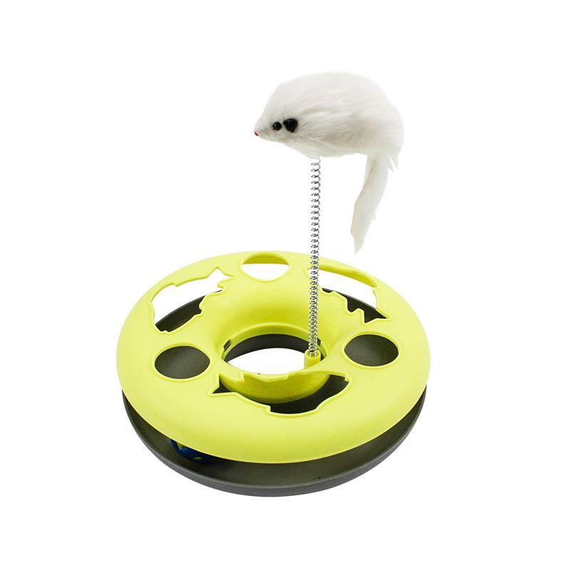 Cat For Funny Indoor Toys Cats Interactive Kitten Toys Roller Tracks With Spring Pet Toy With Exercise Balls Teaser Mouse