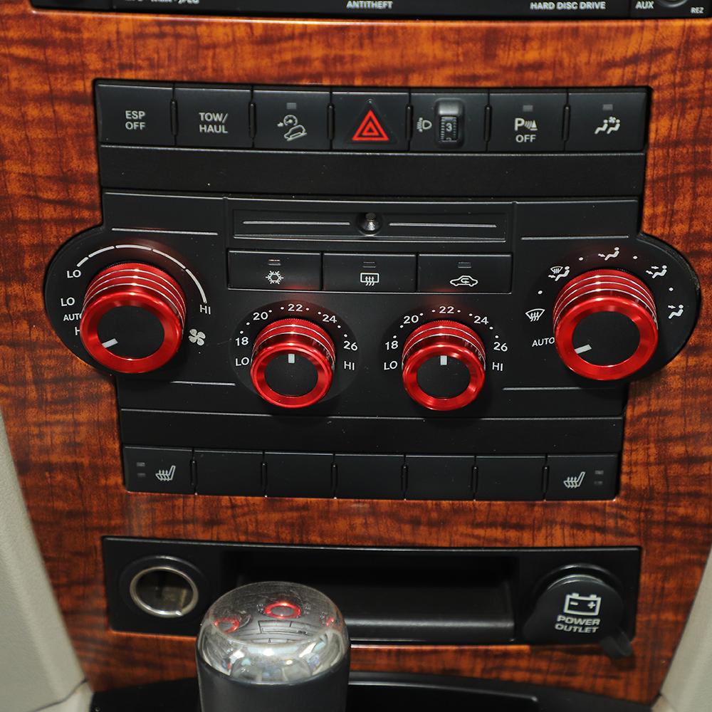 Aluminum Alloy Car Interior Trim For Jeep Grand Commander 2006- 2010 Air Conditioning Switch Knob Decoration Ring Cover