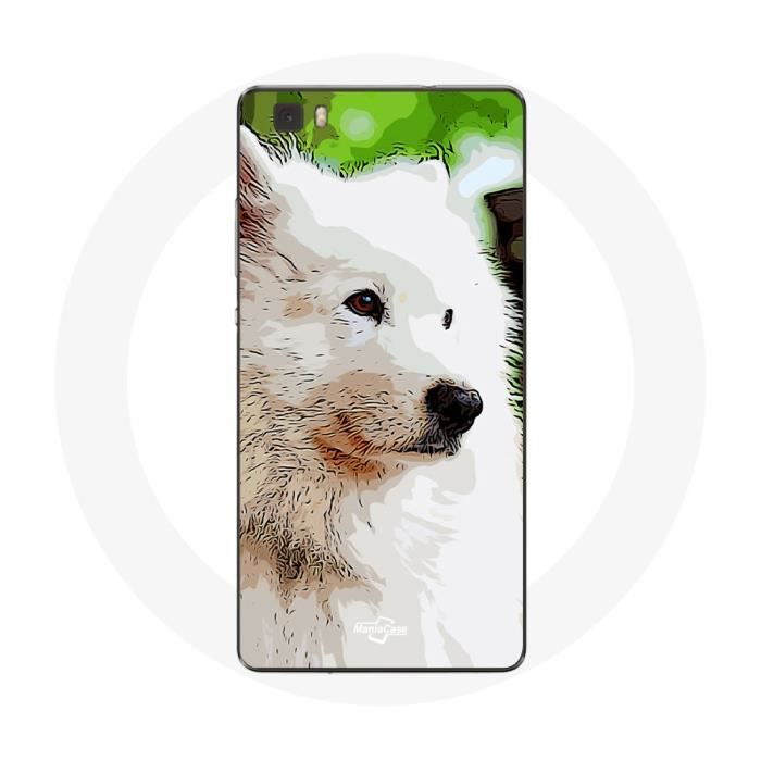 Coque pour Huawei P8 Lite Chien Samoyède Blanc