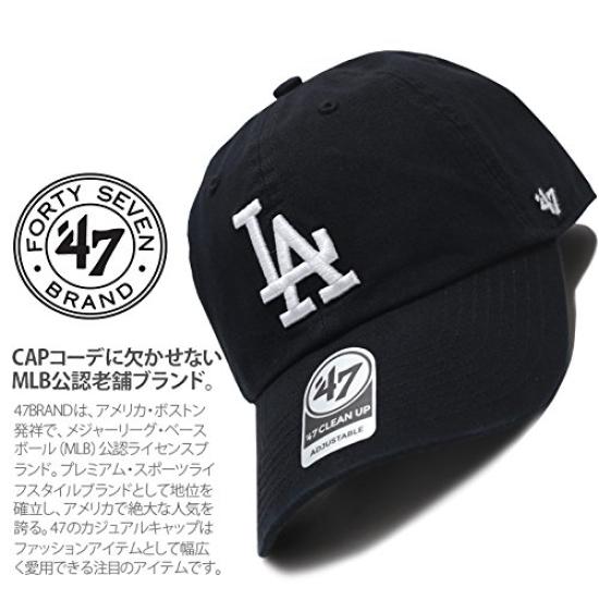 47BRAND Низкая кепка Los Angeles Dodgers Коллаборация MLB Главная лига бейсбола Аутентичная Размер F [B-RGW12GWS-BKD] Кепка, Кепка, (01) Черный,