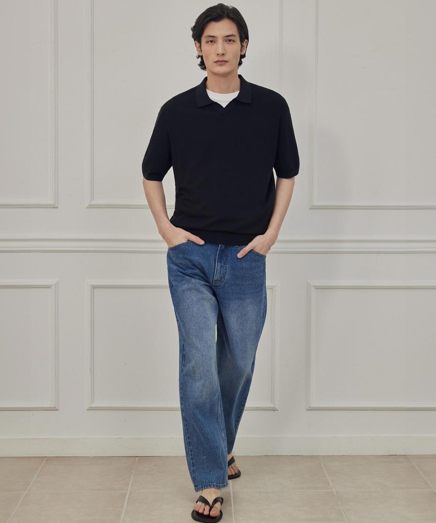 THEKNITCOMPANY Reese'S Silk Polo Shirt - Onyx Black