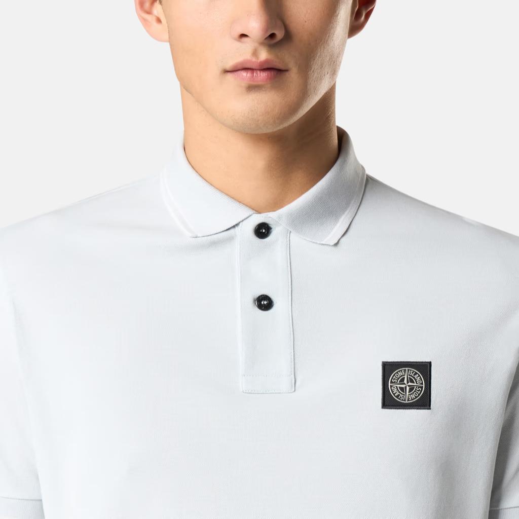 STONE ISLAND Лого Поло Слим Фит Мужские Поло Небесно-голубой K1S1522002-SCS0018-V0041