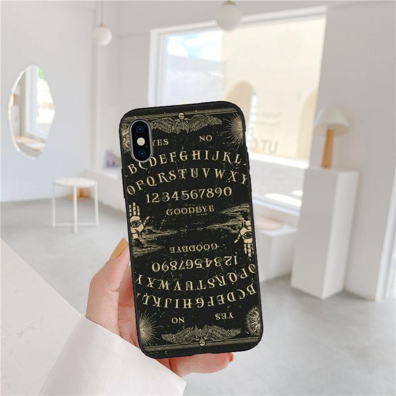 LO93 Witch Divination Tarot Moon Soft Shell Phone Case for iPhone 16 15 14 13 12 Pro Max Plus Mini