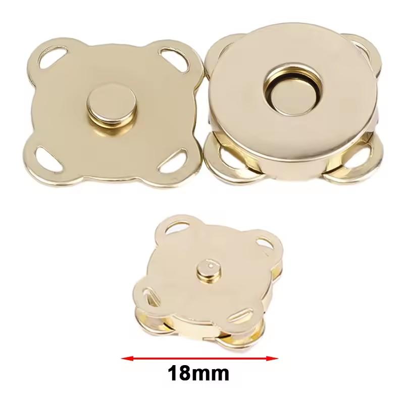 10Sets Magnetic Snap Button Metal Invisible Sew on Button Lock Clasps Fasteners for Purse Bags Clothes Craft DIY Accessories