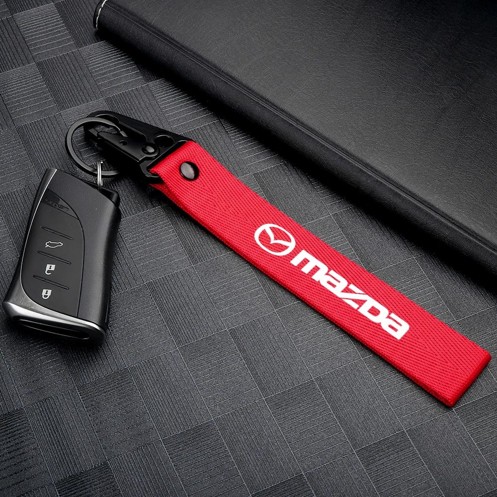 2025 Горячий 1 шт. Модный Автомобильный Нейлоновый Металлический Брелок Брелоки Держатель Ключей Для Mazda 3 Bk 6 Gh CX-5 CX30 MX-5 2 5 CX-3 GJ GL CX-8 MS RX