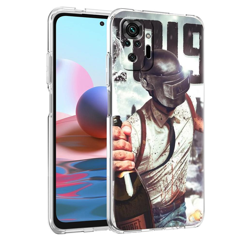 Игровой чехол PUBG для телефона Redmi Note 10 11 12 7 8 8T 9 K40 Gaming 9A 9C Pro Plus Прозрачный силиконовый корпус Coque Capas Сумка