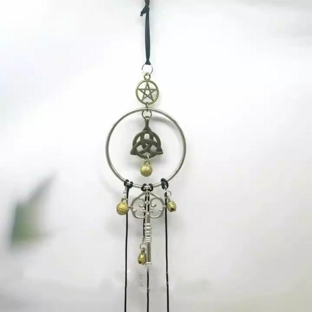 Craft Handmade Hanging Witch Bell Retro Creative Metal Pendant Vintage Novelty Wind Chime Wreath Outdoor