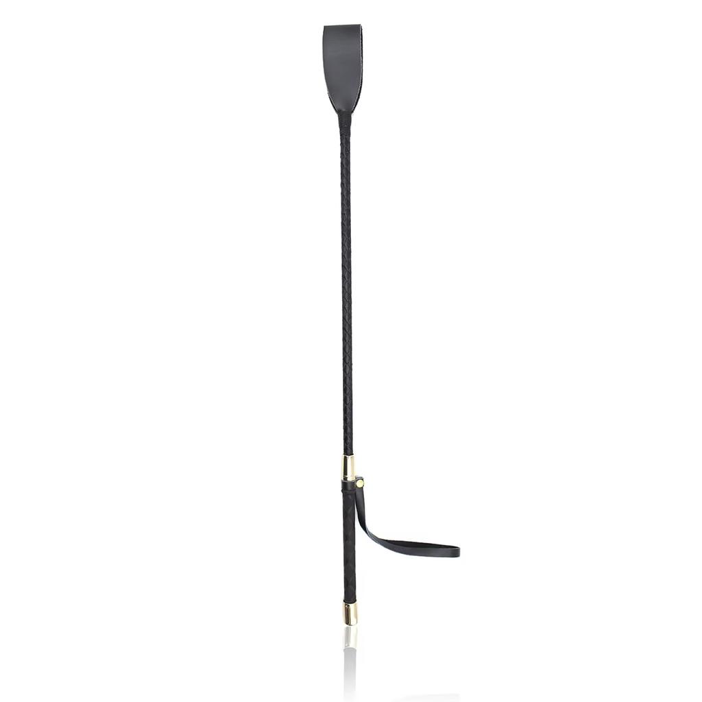 30-60CM Black PU Leather Spanking Paddle Long Whip Flirting BDSM Flogger Sex Toys For Woman G Spot Sex Shop