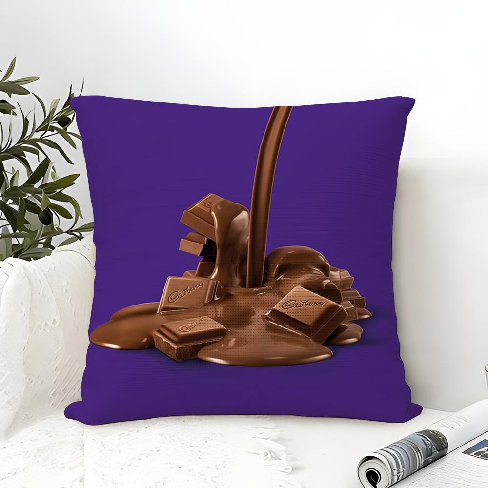 Забавная фиолетовая наволочка Milka из хлопково-льняной ткани, квадратная, на молнии, для дома, декора гостиной