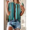 Футболка больших размеров в пляжном стиле с полосатым принтом, повседневный топ с коротким рукавом для весны и лета, женская одежда больших размеров