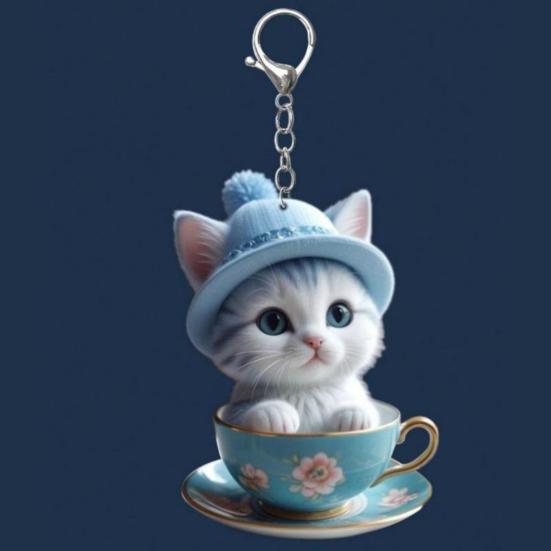 Мультяшный кот акриловый кулон подвесное украшение высокая прочность легко повесить декоративное зеркало заднего вида автомобиля брелок подвеска