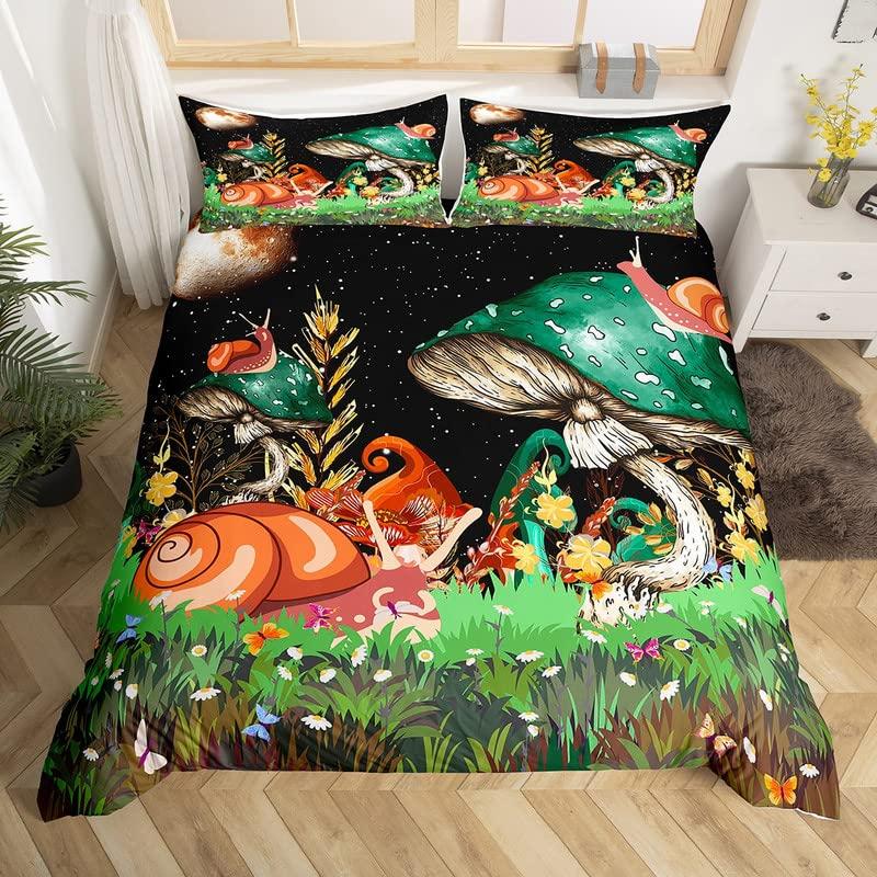 Snail Duvet Cover Sets For Kids Queen Size Lightweight Down Quilt Covers  Bedroom Decor 2 Pillowcases 1 Duvet Cover No Comforter