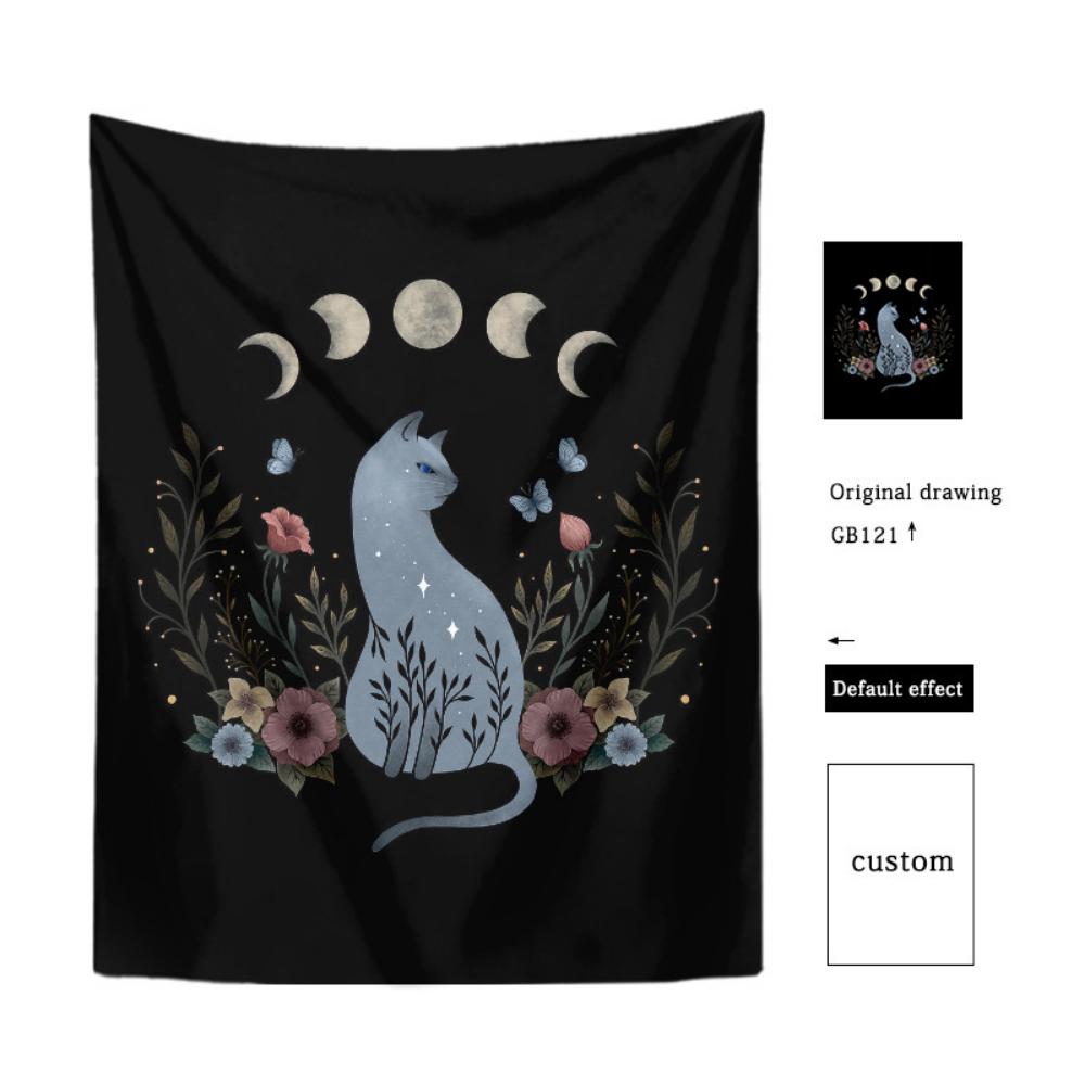 Гобелен с бабочками, фреска, украшение дома, фоновая ткань для стен, богемная подвесная ткань