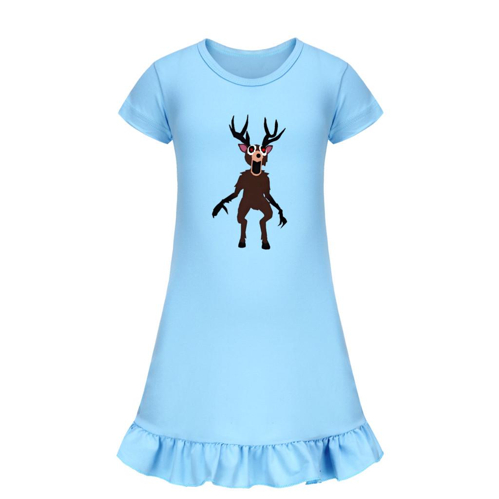 Kids Girls 99 Nights In the Forest Printed Ruffle Short Sleeves Casual Dress