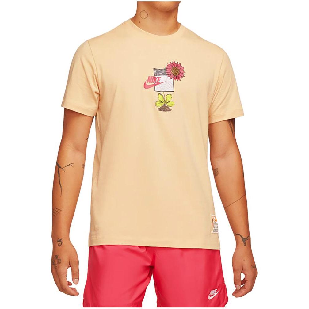 Nike T Shirts Men's Flesh Crew Neck Moderate Straight Fit DQ1034-268