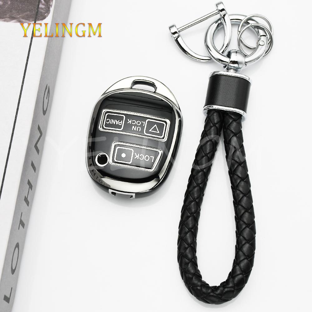 Для Toyota Avensis Corolla Yaris Rav4 Чехол-брелок для ключа Toy43 Toy47 Toy48 3 Кнопки ТПУ Защитный чехол для брелока автомобиля