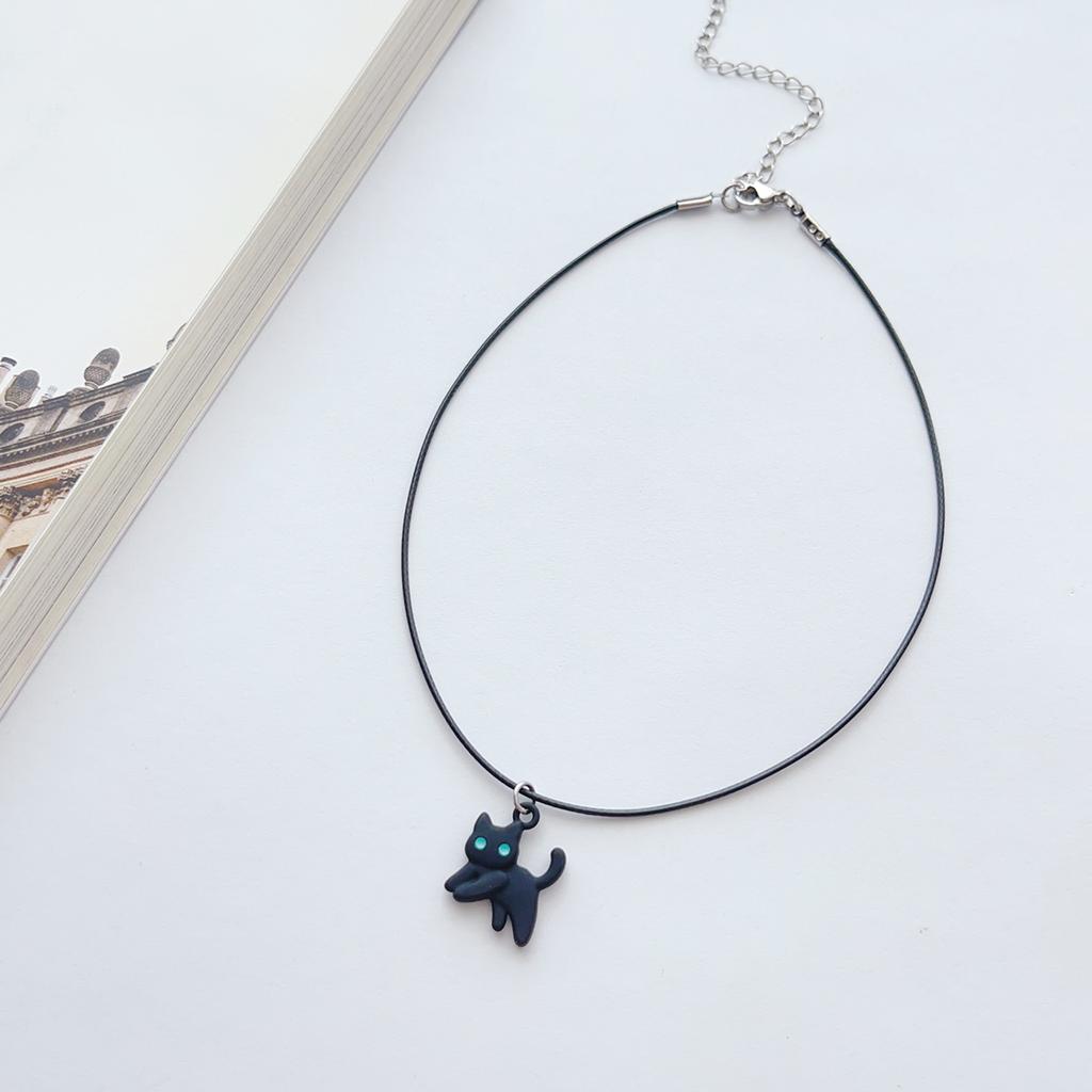Сладкий Крутой сплав Черный котенок кулон чокер ожерелье Choker Аксессуары для шеи Аксессуар Ожерелье для женщин