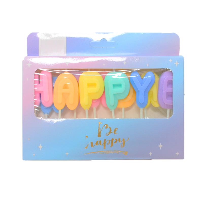 Smokeless Macaron Color Letter Birthday Cake Candle Cake Accessories for Party Supplies Colorful Colorful Birthday Candles