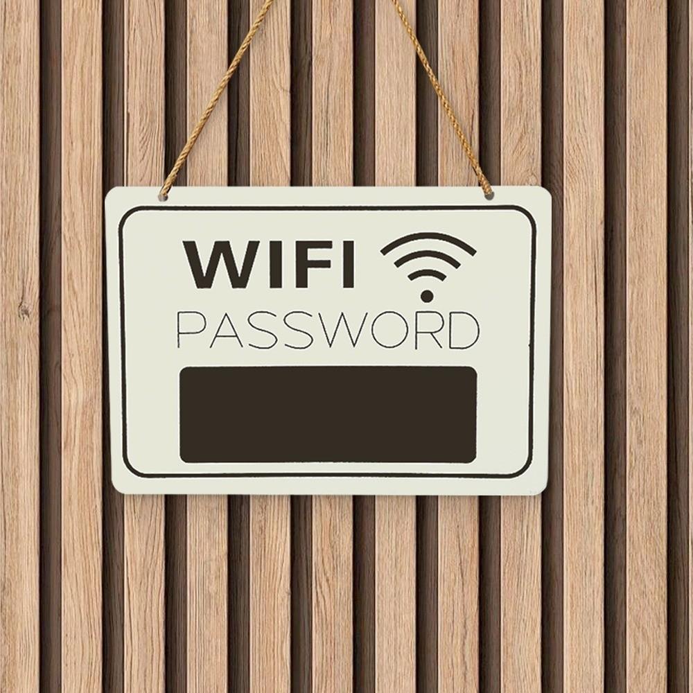 Rectangle WiFi Wall Sign Wooden Wall Decor Plaque Chalkboard WiFi Sign Hotels Offices