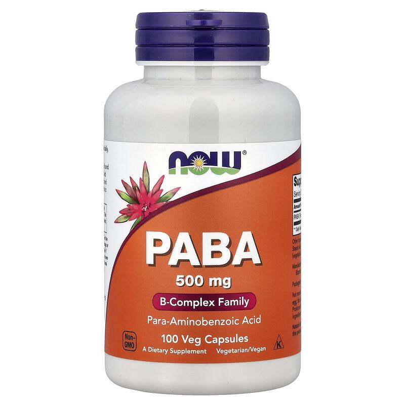 PABA, 500 mg, 100 Veg Capsules