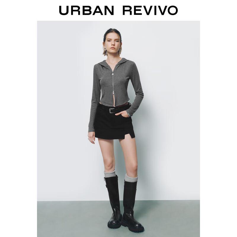 UR 2025 Women's Casual Sporty Letter Double-Zip Hooded Jacket