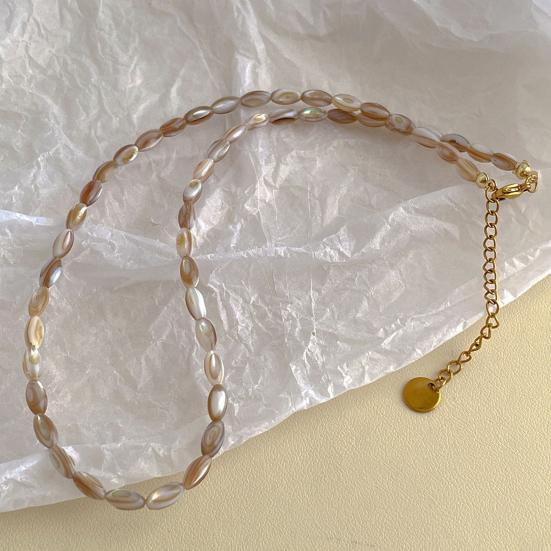 Butterflies Pendant Necklace with Shell Stone Photo Album Charm Necklace Adjustable Length Beads Necklace