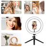 10 Inch LED Ring Light with Tripod Stand Phone Holder Remote Control 3200K-5500K Dimmable Table Camera Light Lamp 3 Light Modes 10 Brightness Level