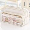 Kawaii Pencil Case Large Capacity Waterproof Korean Stationery Multi-layer Pen Pouch Portable Back to School Supplies