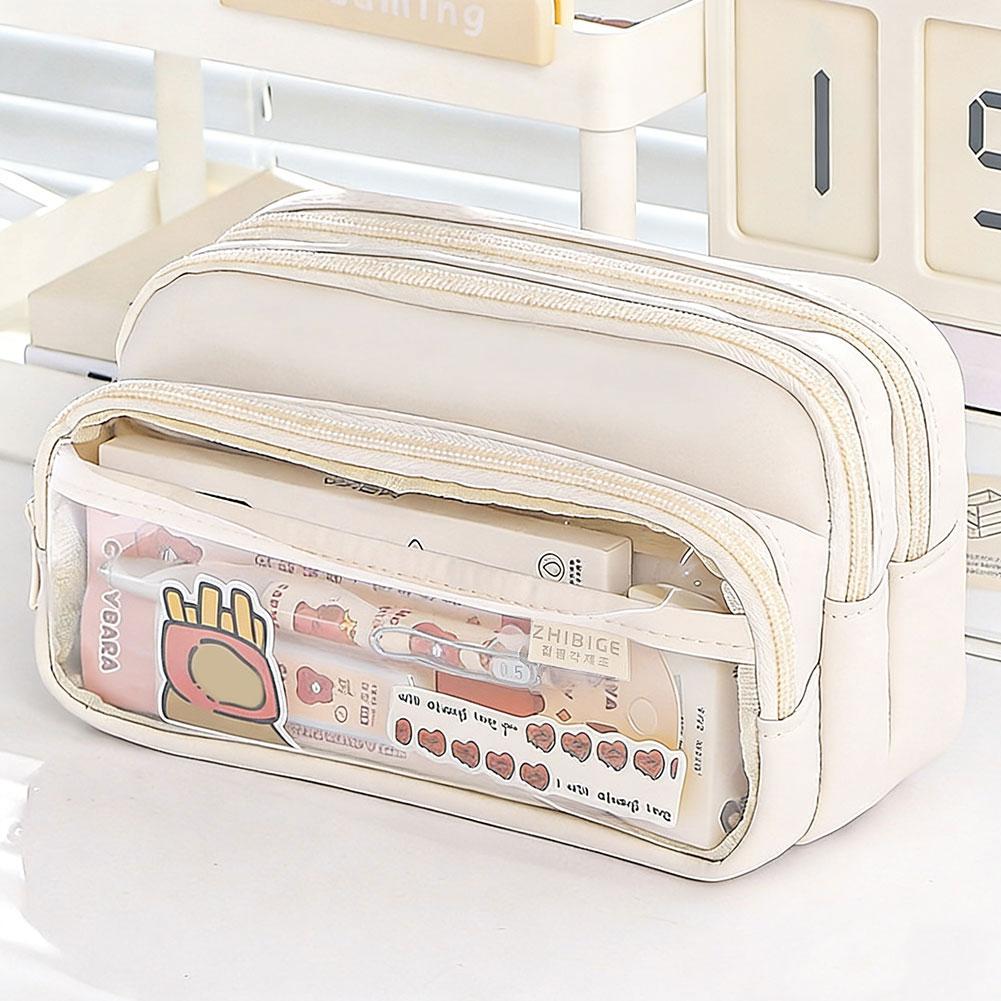 Kawaii Pencil Case Large Capacity Waterproof Korean Stationery Multi-layer Pen Pouch Portable Back to School Supplies