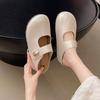 Soft Bottom Soft Leather Bag Head Half Slippers Women's Outer Wear Autumn New One-pedal Sweet Flat Bottom Sandals