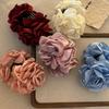 Fashion Satin Rose Flower Large Hair Claw Clip for Women Spring Summer Trendy Design Korean Colored Hairpin Headdress