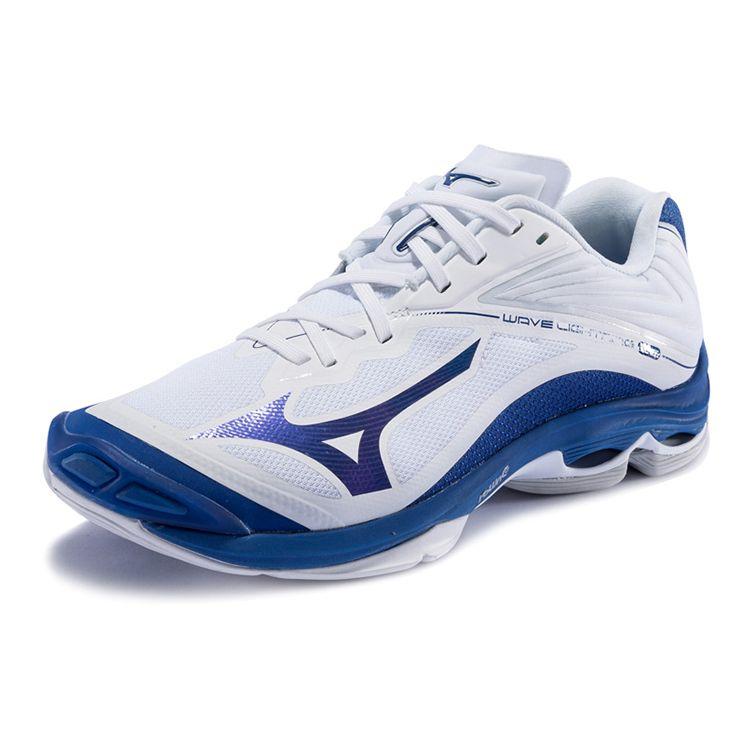 Mizuno Wave Lightning Z6 Амортизирующие Нескользящие Дышащие Легкие Прочные Низкие Тренировочные Кроссовки Мужские Белый Синий V1GA200021