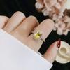 Новые Элегантные Желтые Кольца с Кубическим Цирконием для Женщин Роскошные Свадебные Юбилейные Вечеринки Женские Аксессуары Яркие Модные Украшения