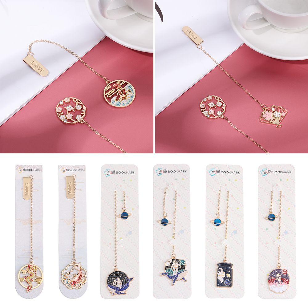 Style Tassel Red-crowned Crane Astronaut Pendant Bookmark Personality Pagination Mark Book Clip