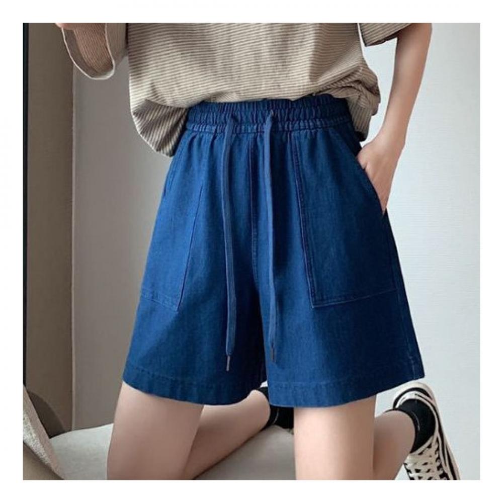 Navava Np156 Straight Casual Denim Banding Shorts