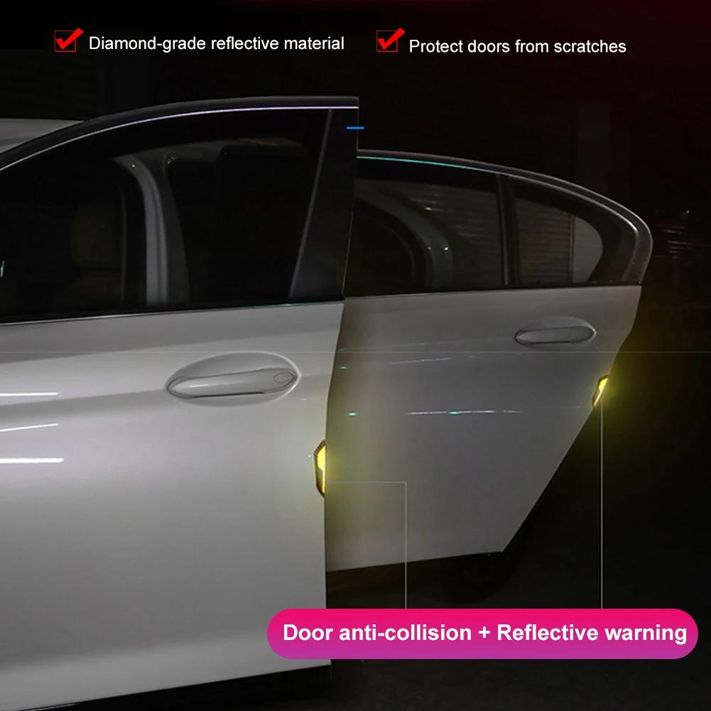 2 шт. универсальная наклейка из углеродного волокна для автомобиля, защита для бампера, светоотражающие полосы для грузовика, авто, мотоцикла, предупреждающие наклейки против царапин