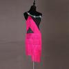 Professional Latin Dance Dress With Fringe Stage Performance Womens Costume Black Yellow Rose Red